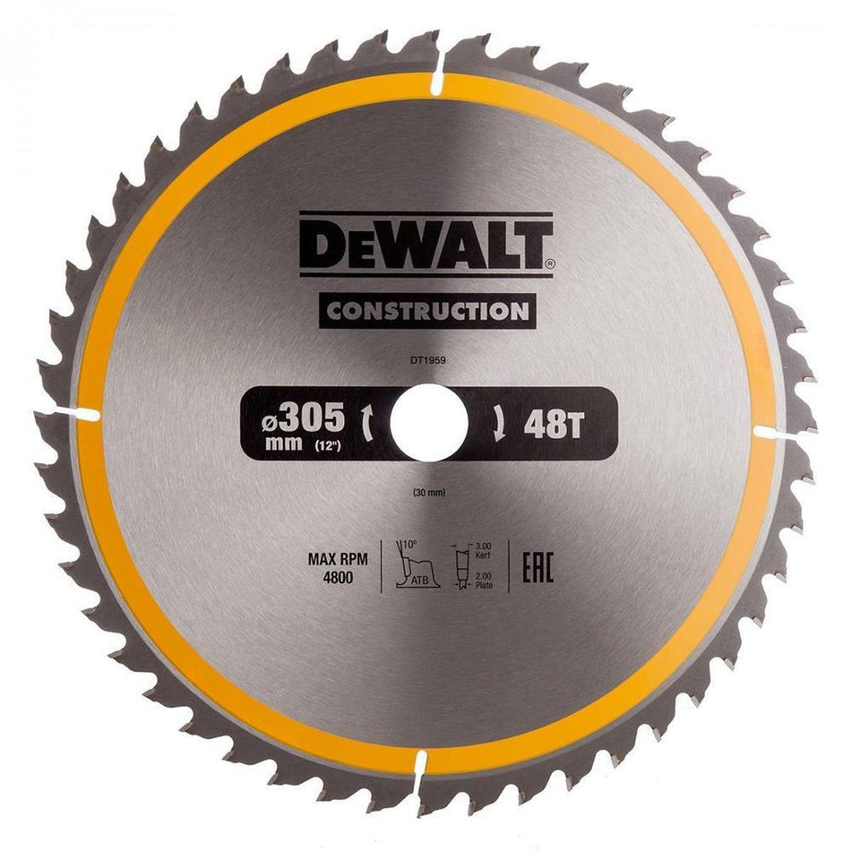 Dewalt DT1959-QZ 305mm Construction Circular Saw Blade 48T