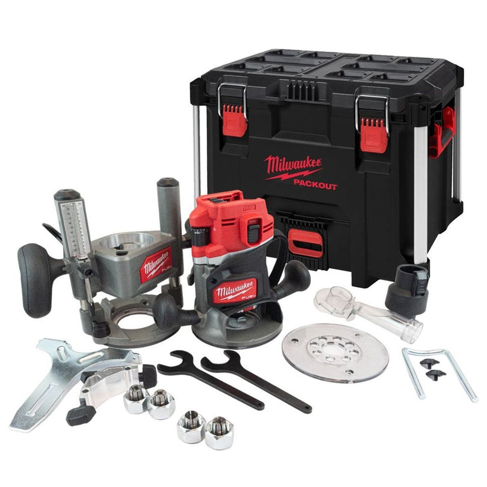 Milwaukee M18FR12KIT-0P 18V FUEL Brushless 1/2'' Router Cutter Body Only with Packout Case 4933493305