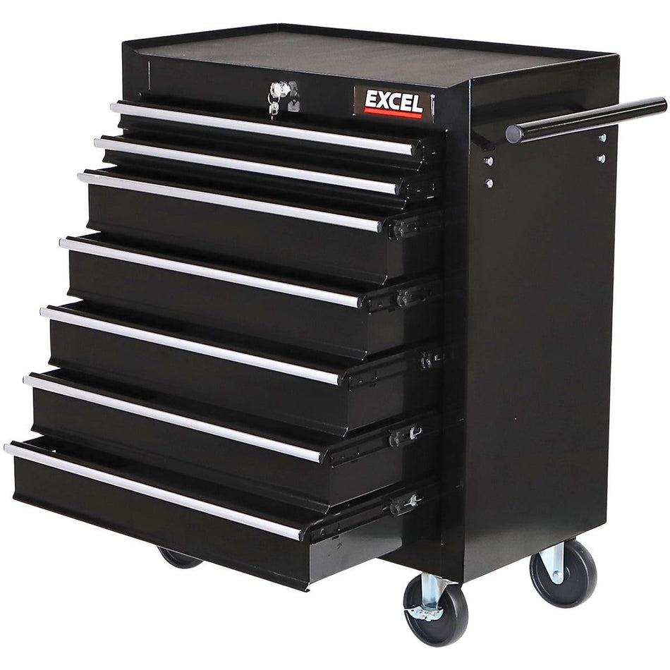 Excel 25" 7 Drawer Tool Chest Storage Cabinet with Wheels - Black