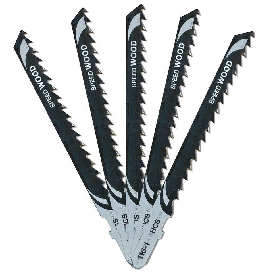 DeWalt 100mm HCS T-Shank Scroller Wood Cutting Jigsaw Blades DT2166-QZ Pack of 5