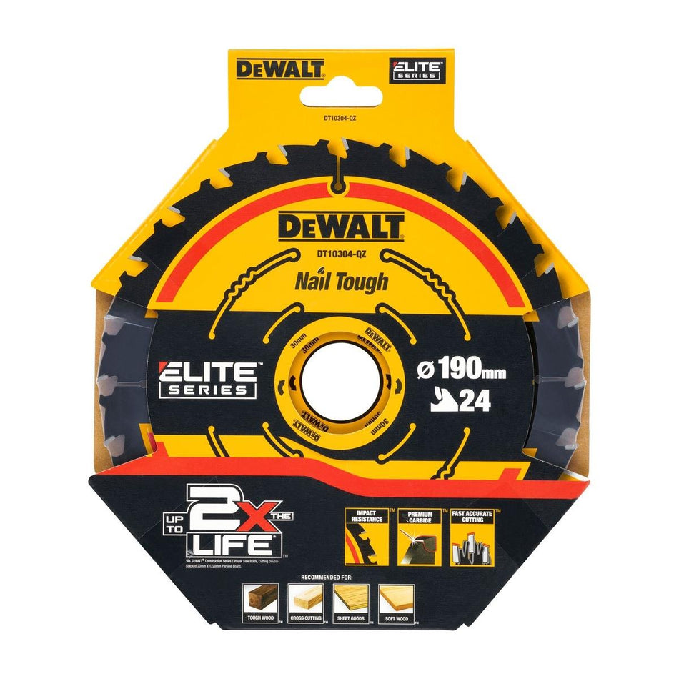 DeWalt 190mm 24T Extreme Framing Circular Saw Blade DT10304-QZ