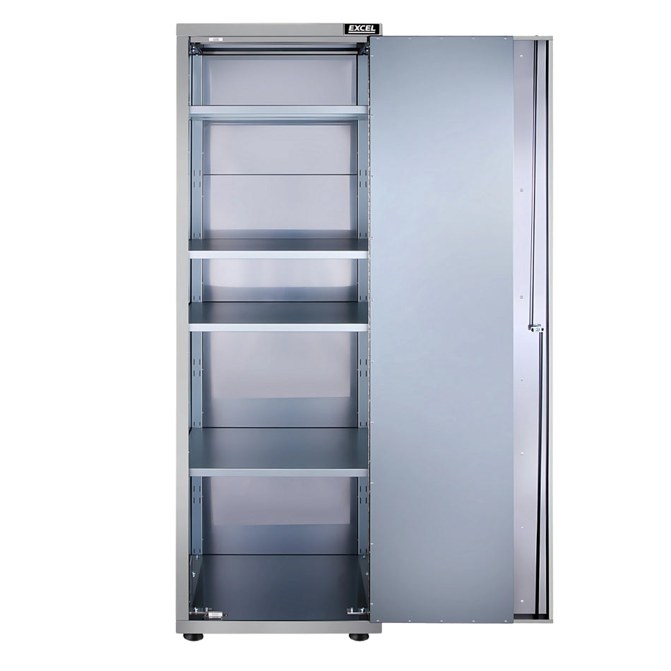 Excel 58" Stainless Steel Tall Cabinet Heavy Duty Vertical Storage