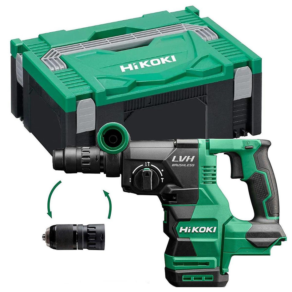 HiKOKI DH1826DCW2Z 18V Brushless 3 Mode SDS+ Hammer Drill Body Only with Case