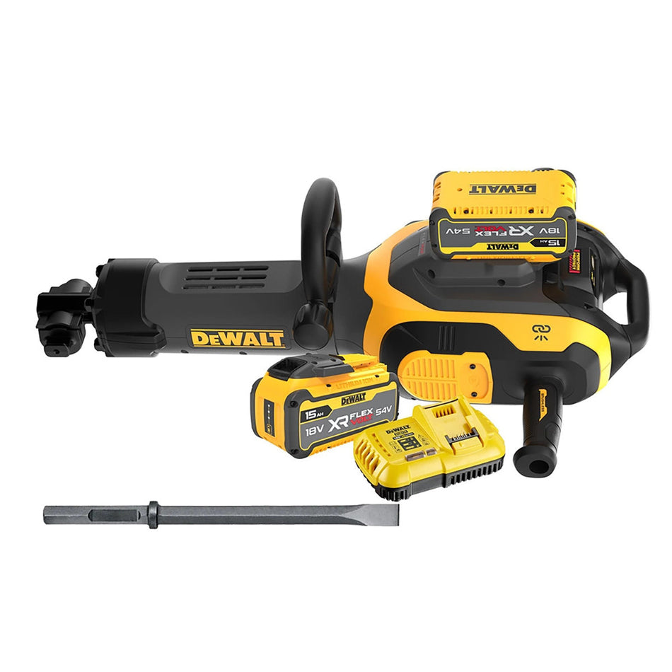 Dewalt DCH966Z2-GB 54V XR Flexvolt Brushless 28mm HEX Demolition Hammer with 2 x 5.0Ah Batteries & Charger