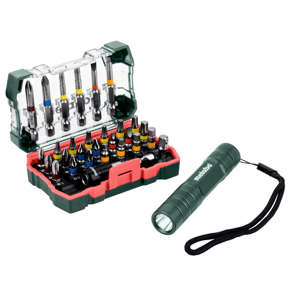 Metabo BIT BOX SP 29 Piece Screwdriver Bit Set with Mini Flash Light 626721000