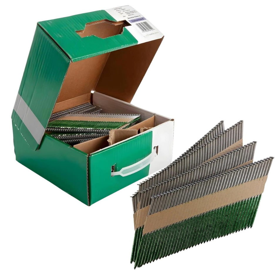 HiKOKI 705645 3.1 x 90mm Ring Shank Clipped Head Framing Nails Galvanised - Pack Of 2200