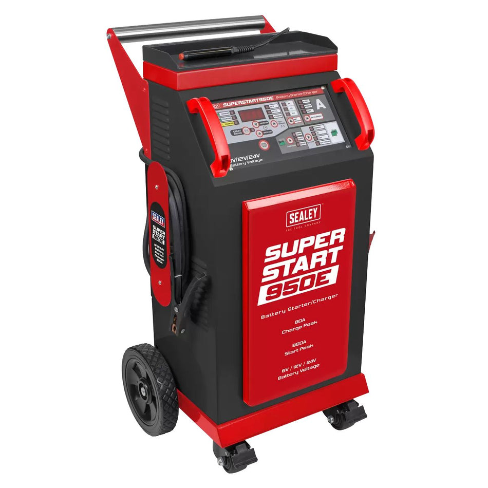 Sealey SUPERSTART950E 6/12/24V Battery Starter Charger 950A/230V