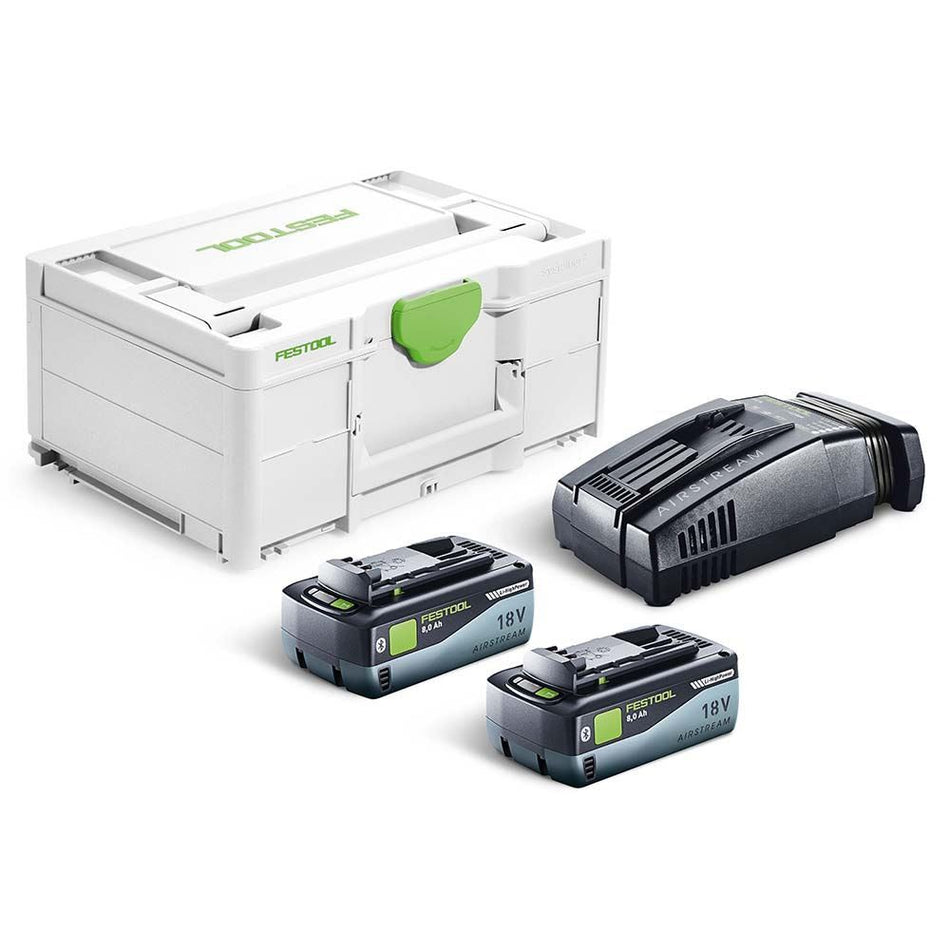 Festool 577329 18V SYS Energy Set With 2 x 8.0Ah Hp-ASI Batteries, Charger & Case