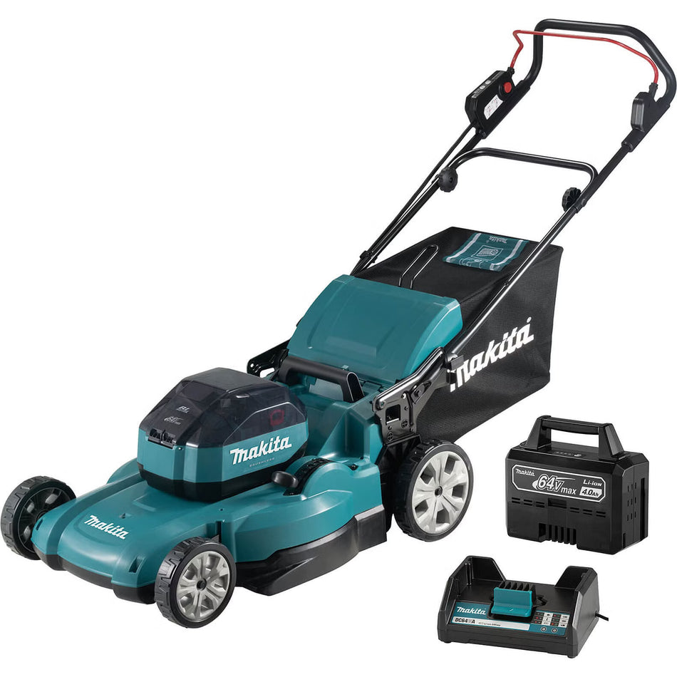 Makita LM002JM101 64V max 53cm Brushless Lawn Mower With 1 x 4.0Ah Battery & Charger