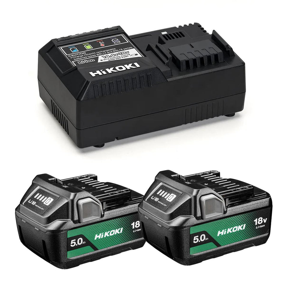 Hikoki UC18YSL3JKZ 18V Starter Pack 3 - 2 x BSL1850MA 5.0Ah Battery & 1 x UC18YSL3 Charger