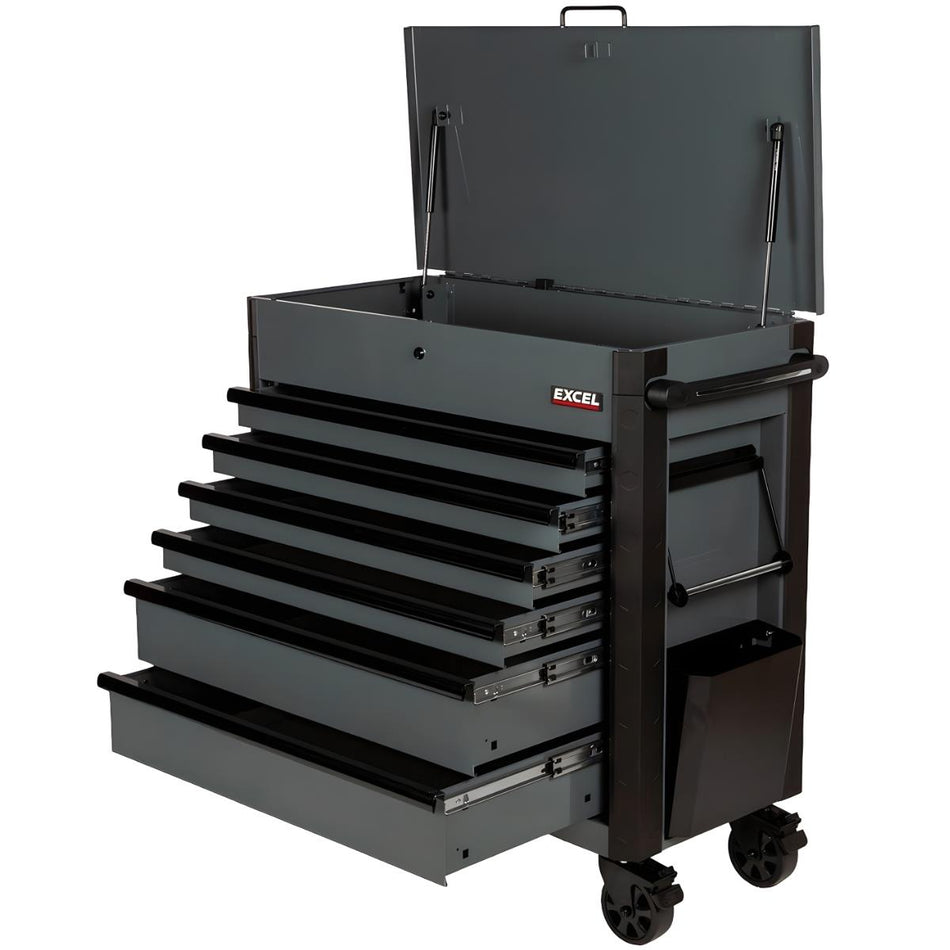 Excel 38" Heavy Duty 6-Drawer Tool Cabinet Black & Grey