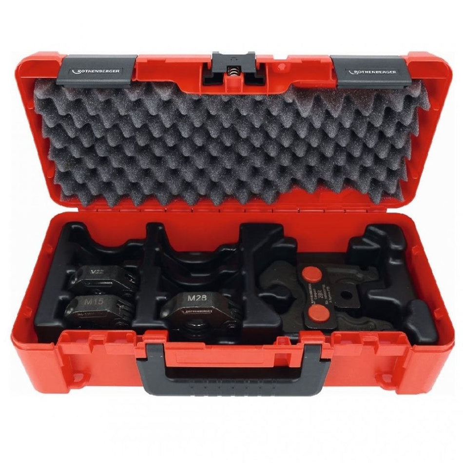 Rothenberger Romax Compact M Profile Press Ring Set with Actuator in Case 15mm-22mm-28mm 1000005055