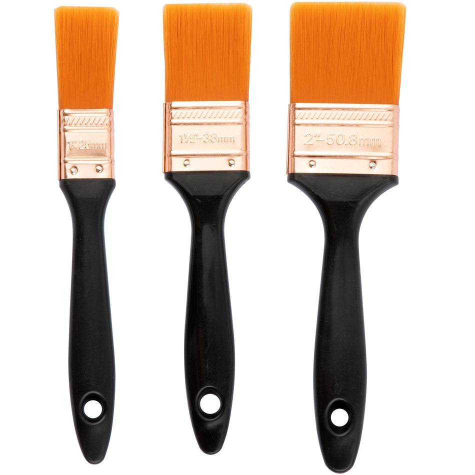 Kendo 3-Piece Paint Brush Set (1", 1.5", 2")/(25-38-50.8 mm)
