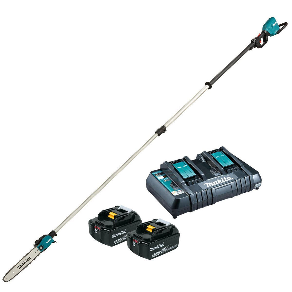 Makita DUA301PG2 36V LXT Brushless Telescopic Pole Chainsaw with 2 x 6.0Ah Batteries & Charger