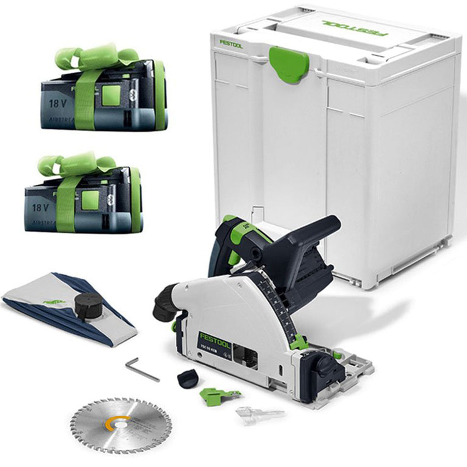 Festool TSC 55 KEB-Basic-5,0 GB 18V 160mm Brushless Plunge-Cut Saw With 2 x 5.0Ah Batteries - 577589