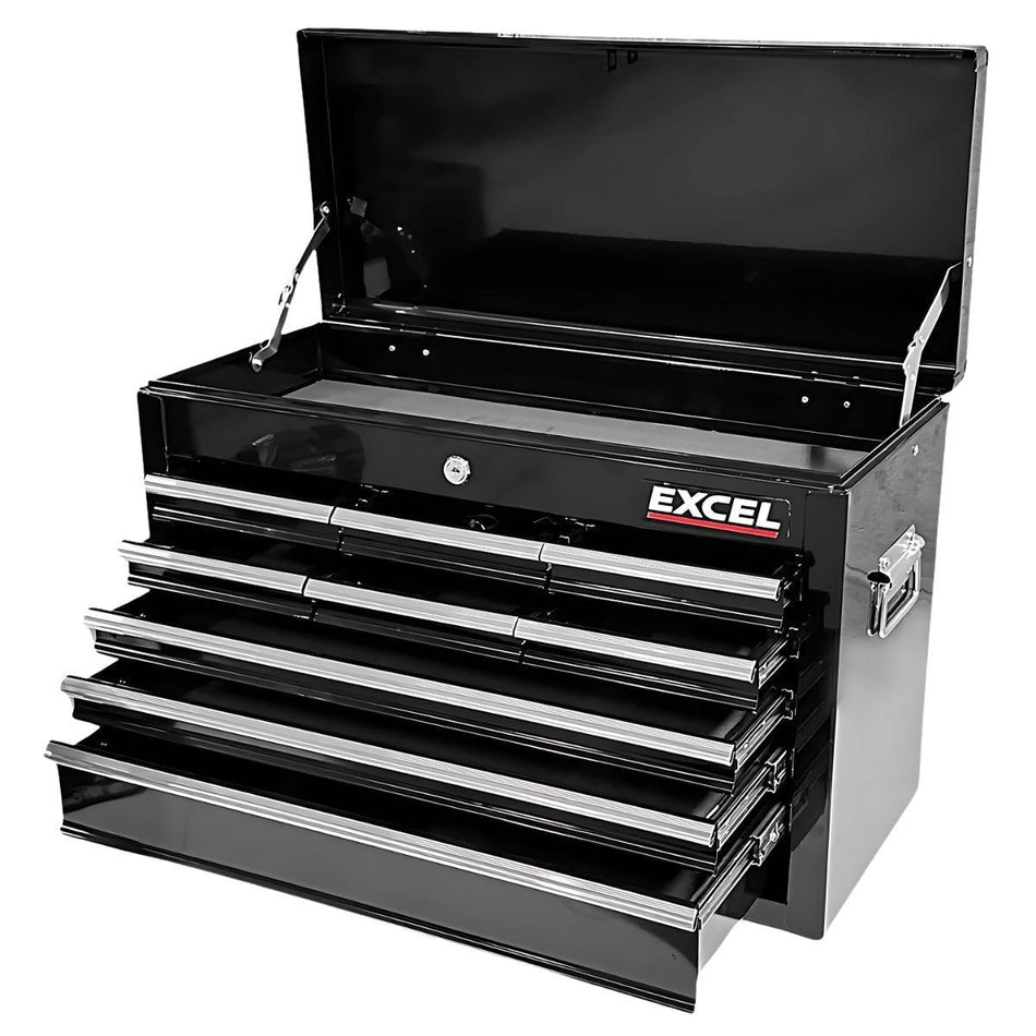 Excel 24" 9 Drawers Portable Tool Chest Cabinet with Ball Bearing Slides Black