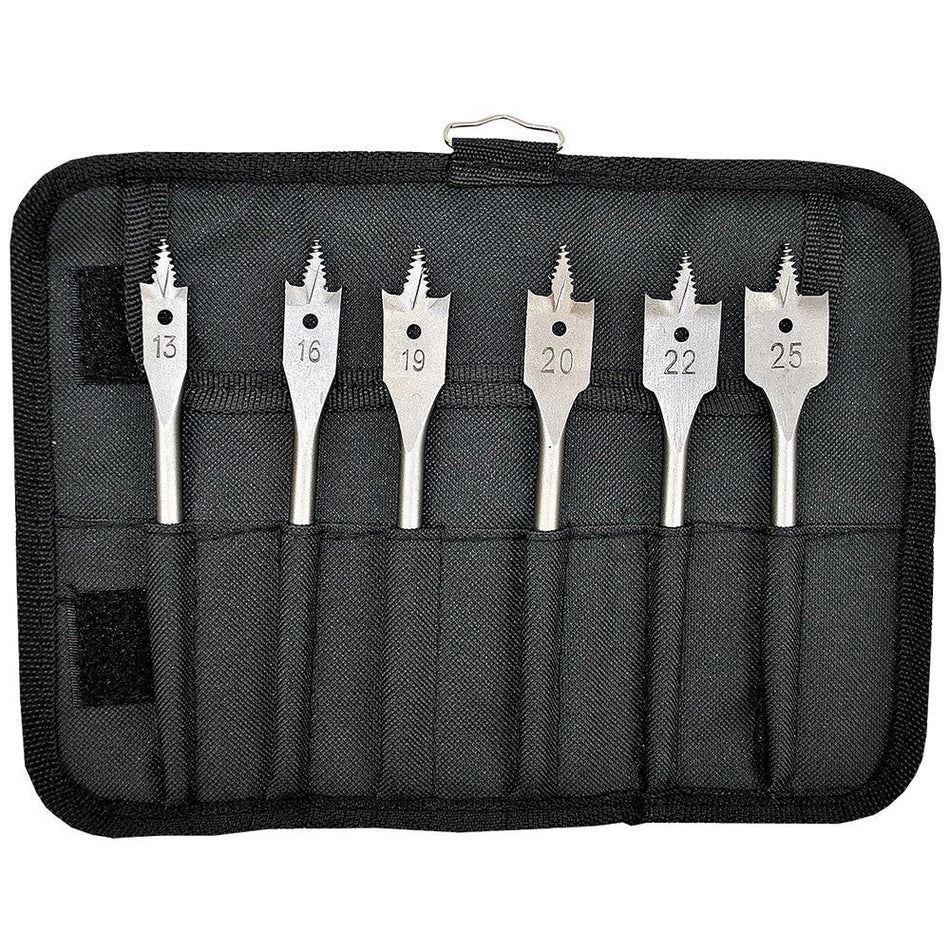 Bosch Self Cut Flat Wood Drill Bit Wrap Set Of 6 Piece - 2608587793