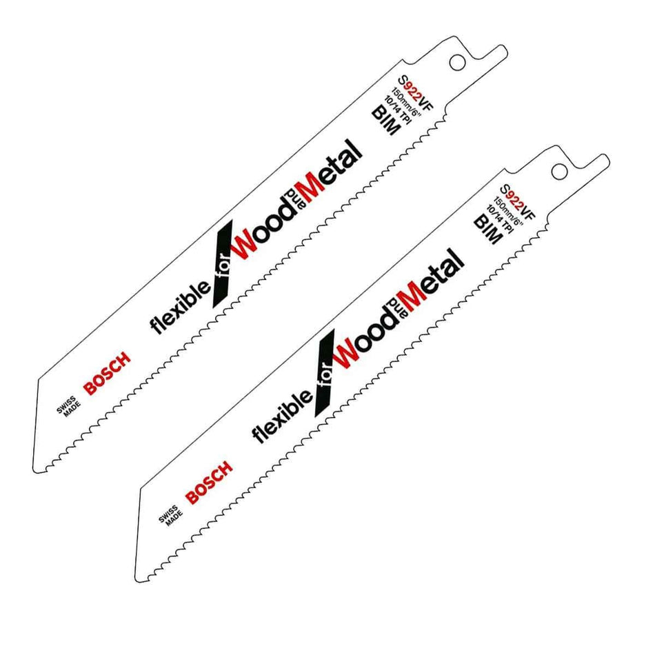 Bosch S922HF Reciprocating Sabre Saw Blade For Wood & Metal Pack of 2 - 2608656039