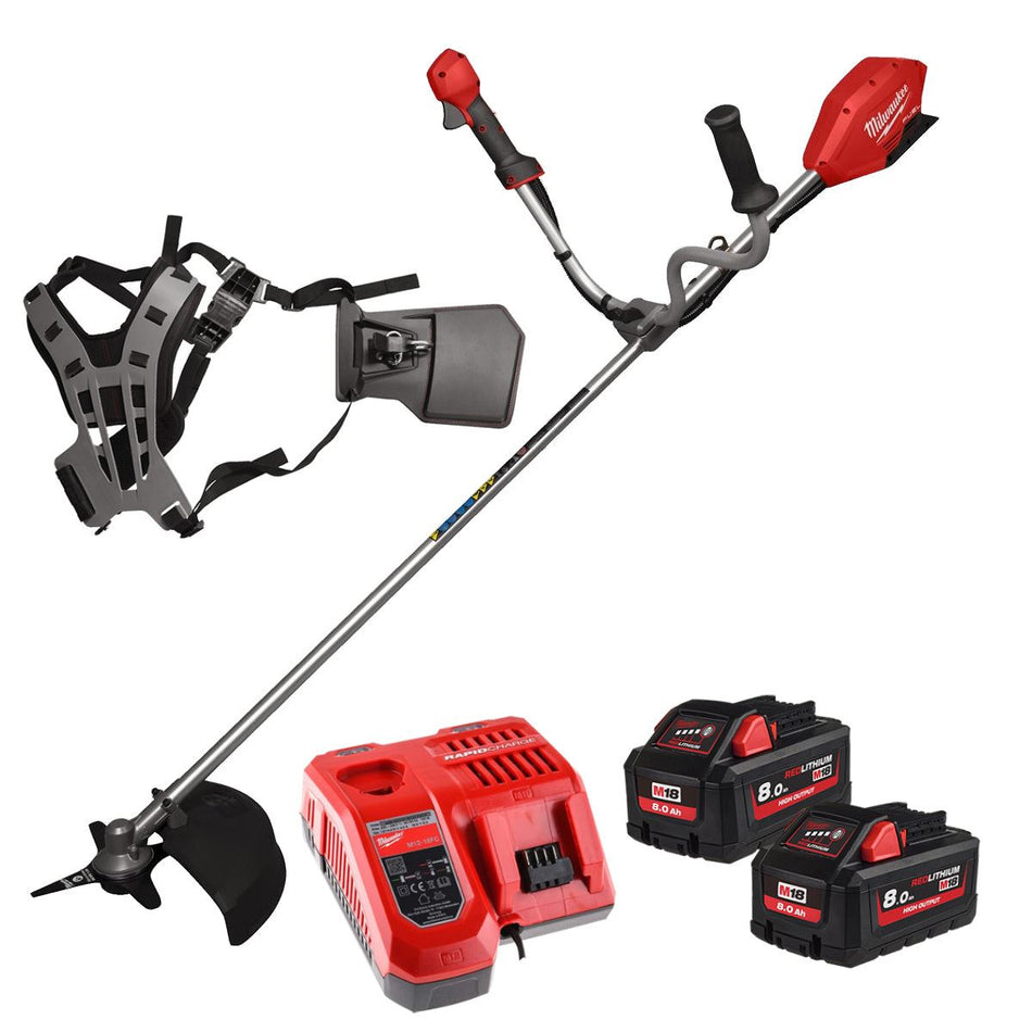 Milwaukee M18FBCU-802 18V FUEL Brushless Brush Cutter with 2 x 8.0Ah Battery & Charger 4933492299