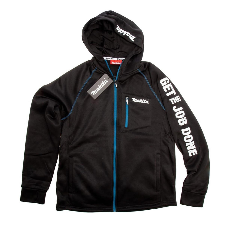 Makita 98P214-M Zip Sports Hoodie Jacket Polar Tec Black - Medium