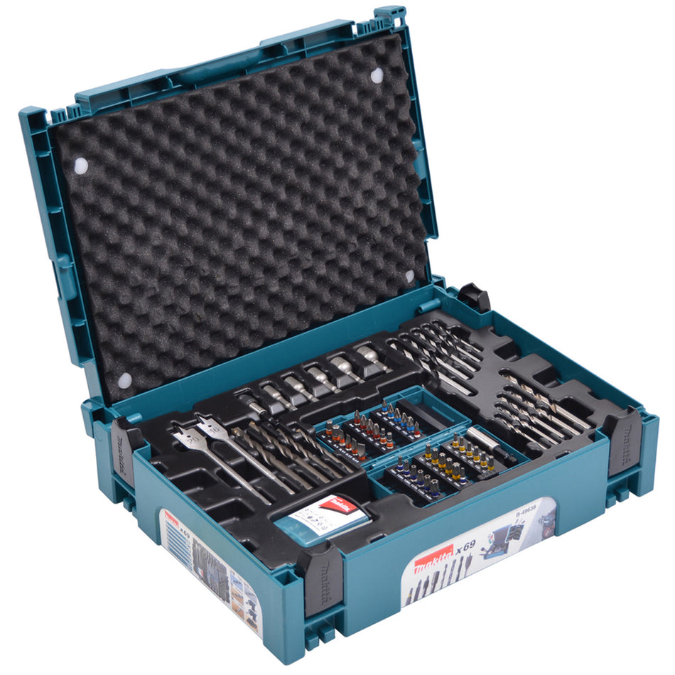 Makita B-49638 Makpac Drill and Bit Set Of 69 Pieces
