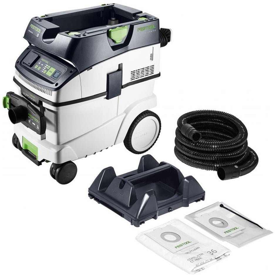 Festool CTM 36 EI AC-LHS 230V GB Mobile Dust Extractor With WHR-CT LHS 2 Tool Holder - 578158