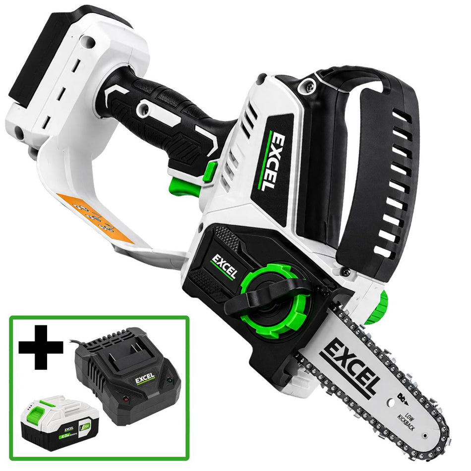Excel 20V Cordless 6" Mini Chainsaw with 1 x 4.0Ah Battery & Charger