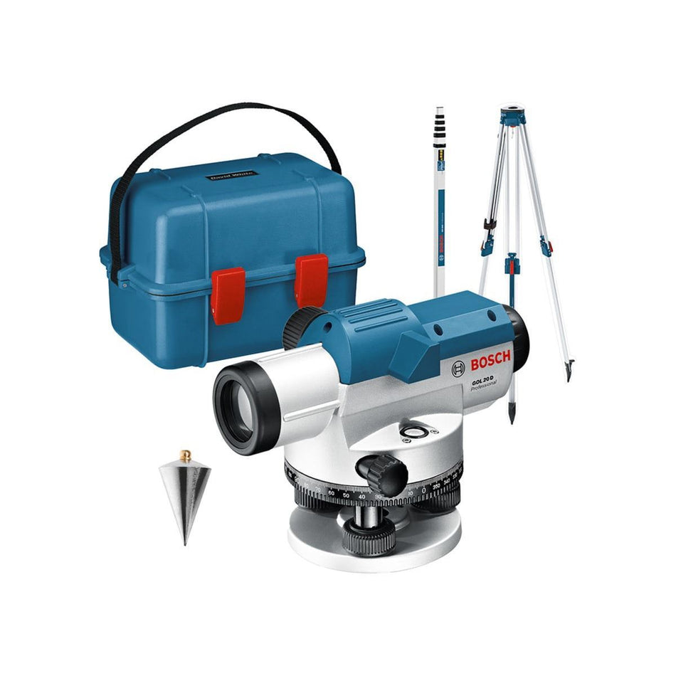 Bosch GOL 20 D Professional Optical Level Set Ideal for Outdoor Use & Precision Measurements 0601068402