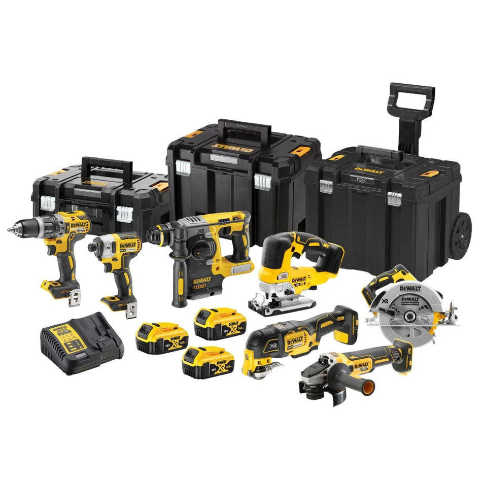 Dewalt DCK755P3T 18V XR 7 Piece Brushless Power Tool Kit with 3 x 5.0Ah Batteries Charger & Toolbox