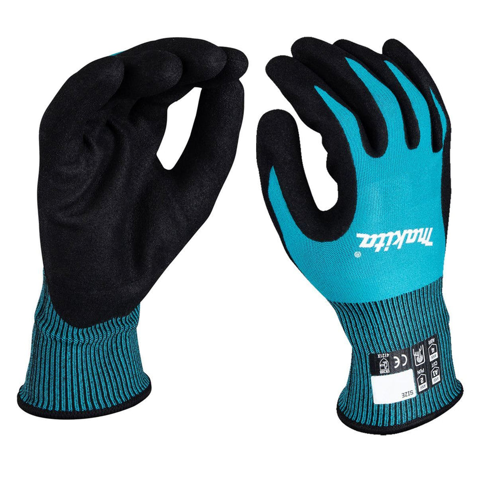 Makita P-84707 FitKnit Cut Level 1 Nitrile Coated Dipped Gloves Size X-Large