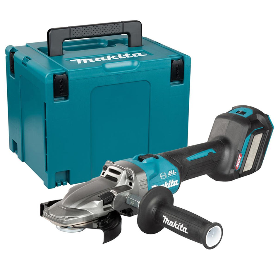 Makita GA055GZ01 40Vmax XGT 125mm Brushless Flat-head Angle Grinder Body Only With Makpac Case
