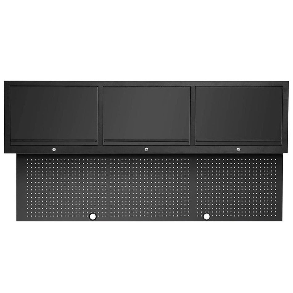 Excel 72" Pegboard Panel 3 Overhead Cabinets for 15 Drawer Tool Chest