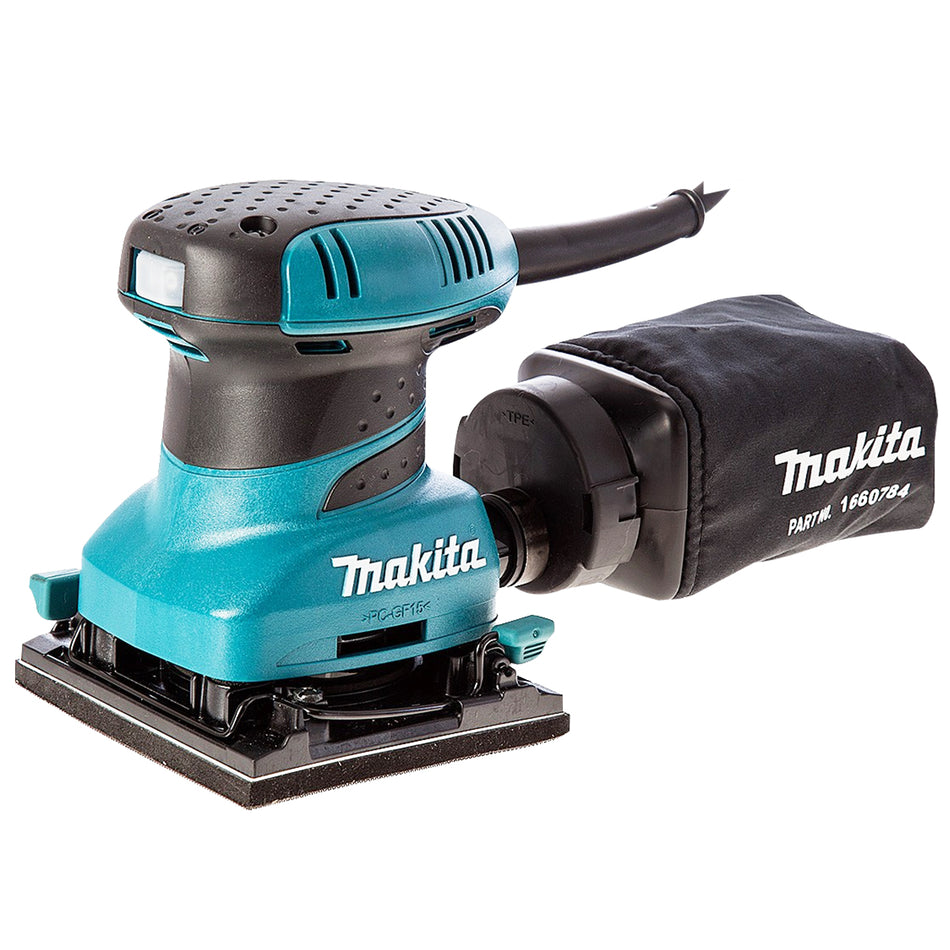 Makita BO4555/1 Hook & Loop Clamp Finishing Palm Sander 110V With Dust Bag