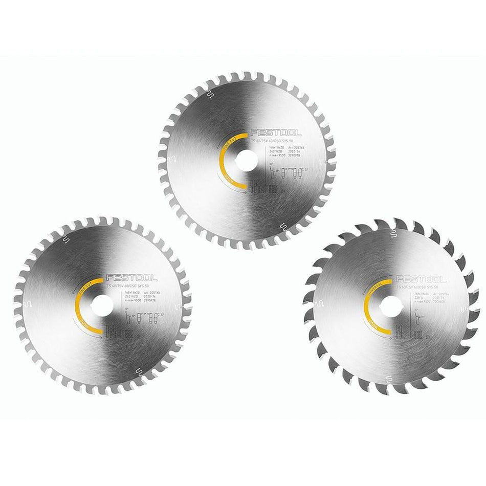 Festool KSB-SORT/3 W 168x1,8 Circular Saw Blade Set Of 3 - 578566