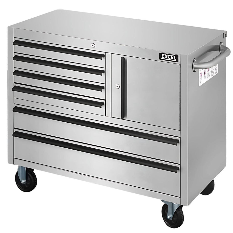 Excel 41" 6 Drawer Stainless Steel Cabinet