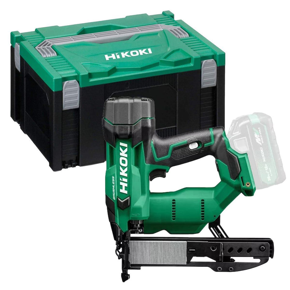 Hikoki N1804DAW6Z 18V Brushless 2nd Generation 18G Narrow Crown Stapler Body Only & Case