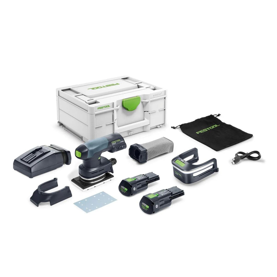 Festool RTSC 400 3,0 I-Plus 18V Brushless Orbital Sander with 2 x 3.0Ah Battery, Charger & Case - 578932