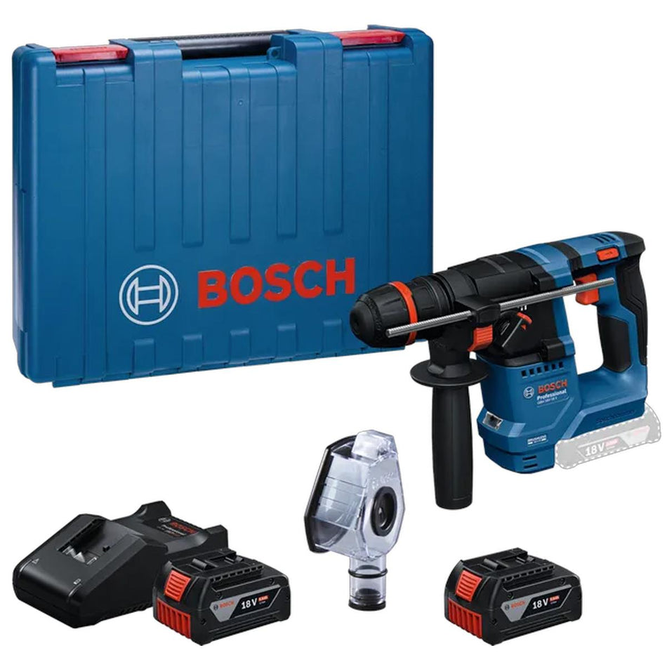 Bosch GBH 18V-18 X Brushless 18V SDS+ Rotary Hammer Drill with 2 x 5.0Ah Battery, Charger & Case 0611927171