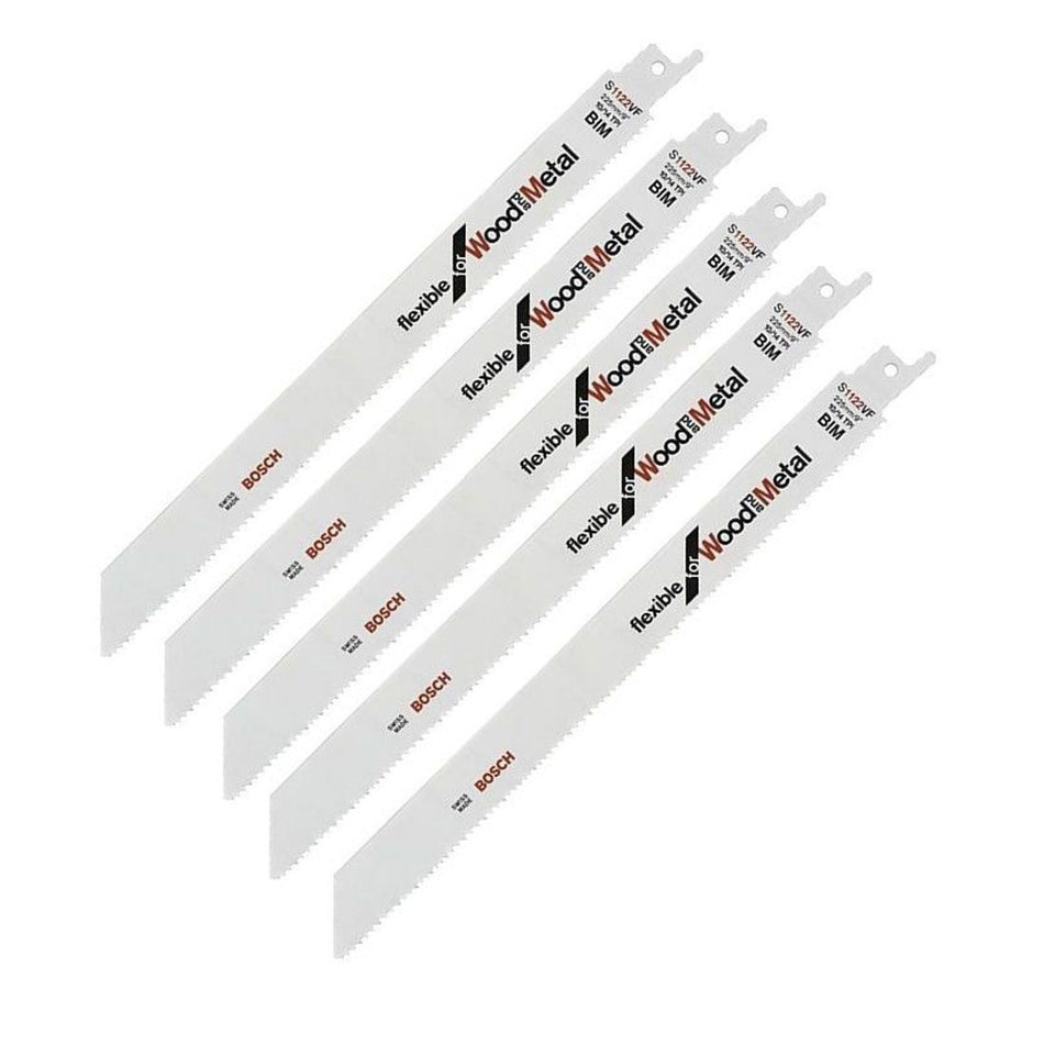 Bosch S1122VF Reciprocating Saw Blades For Metal & Wood Pack of 5 - 2608654981