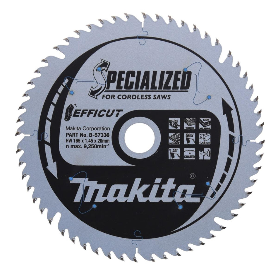 Makita 165mm 56T Plunge Saw Blade Efficut B-57336