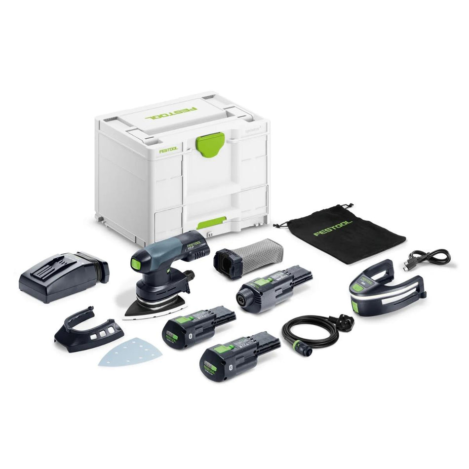 Festool DTSC 400 3,0 I-Set 18V Brushless Delta Sander with 2 x 3.0Ah Battery, Charger & Case - 578852