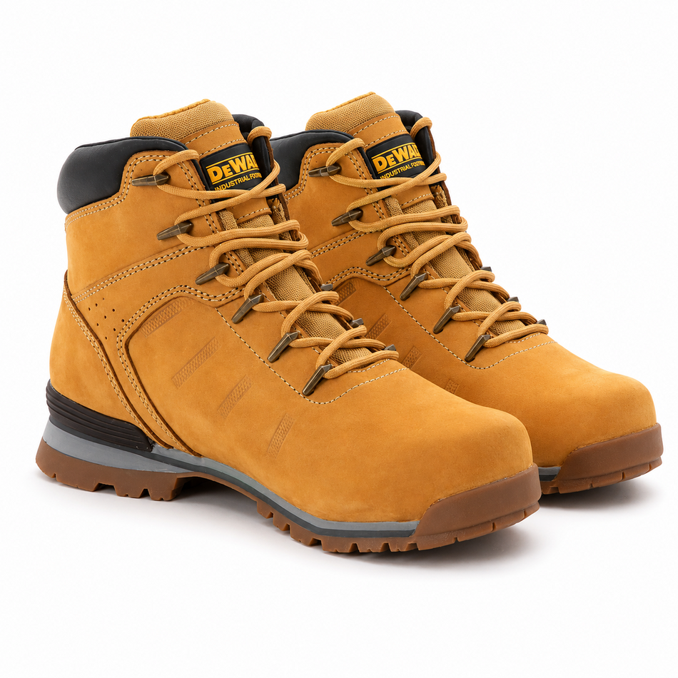 Dewalt Carlisle Nubuck Safety Boots Steel Toe Cap Wheat - Size 7
