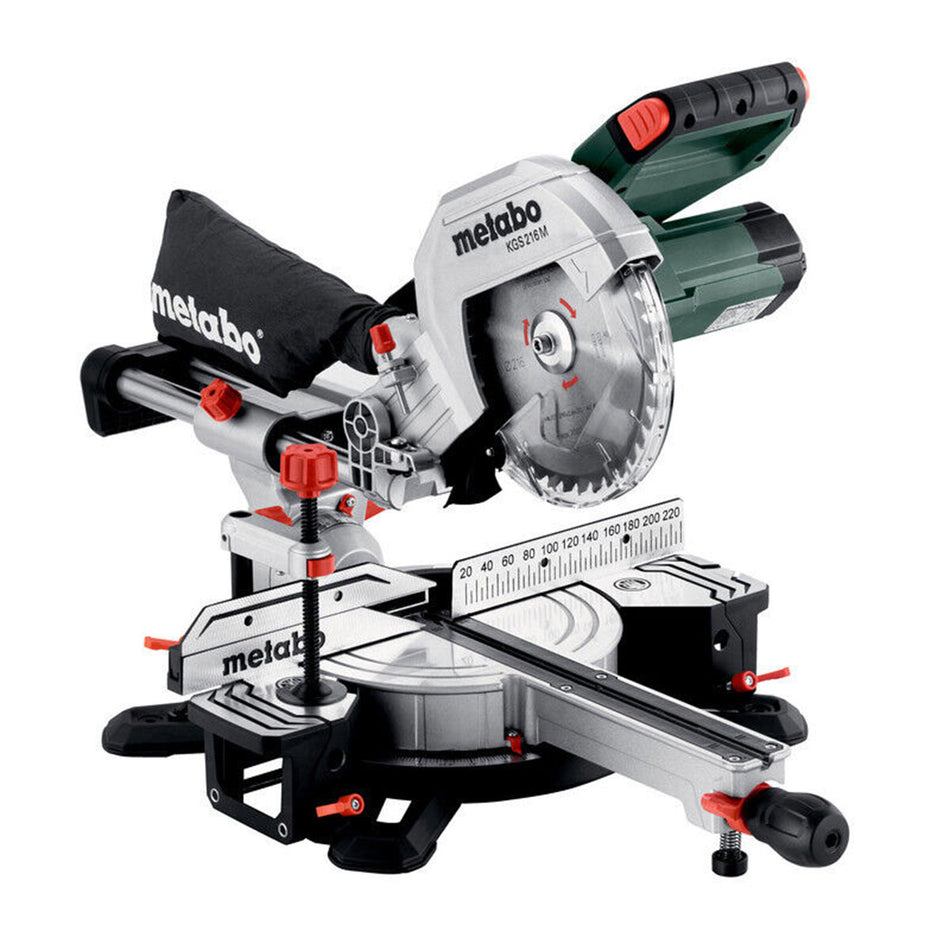 Metabo KGS 216 M 216mm Single Bevel Sliding Mitre Saw with Sliding Function 110V/1500W 613216390