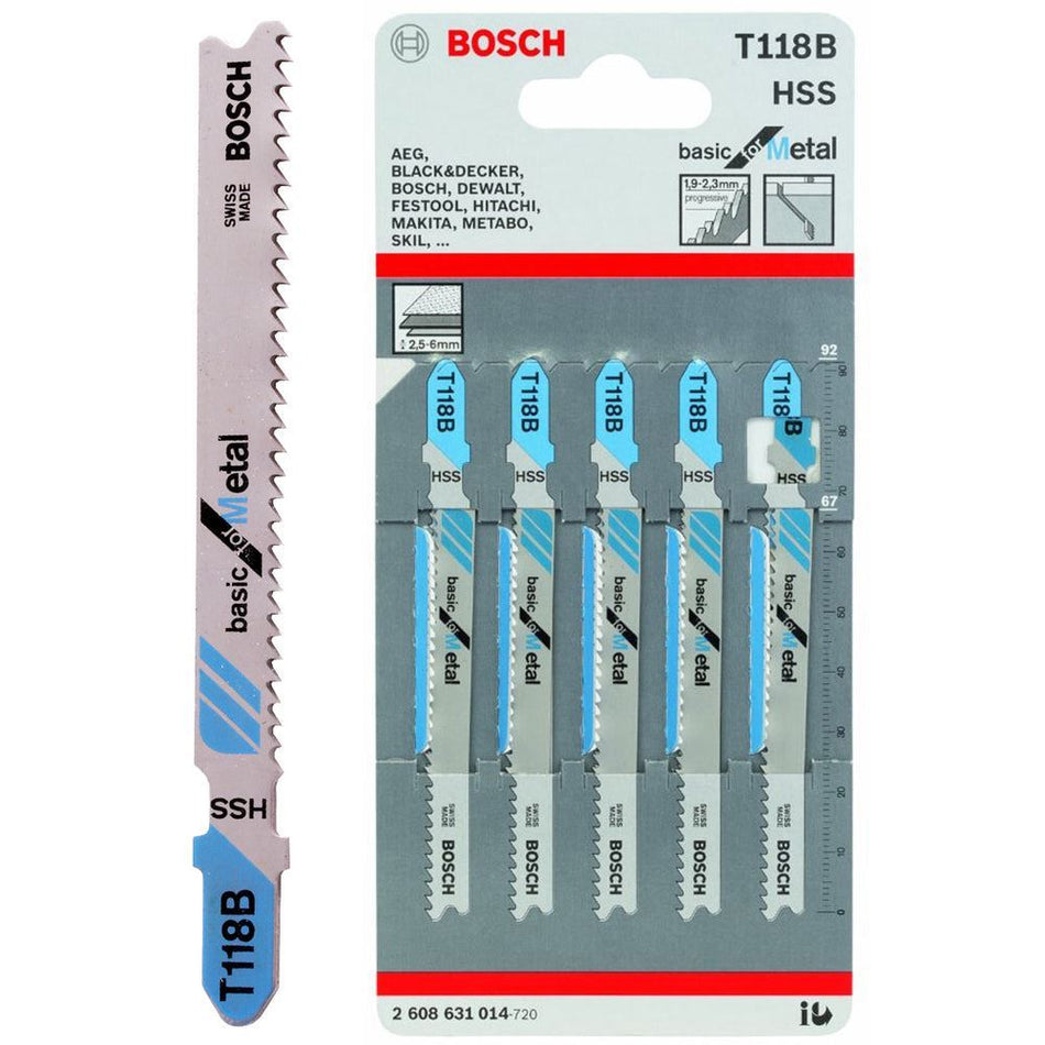 Bosch T118B Jigsaw Blade Pack of 5 - 2608631014