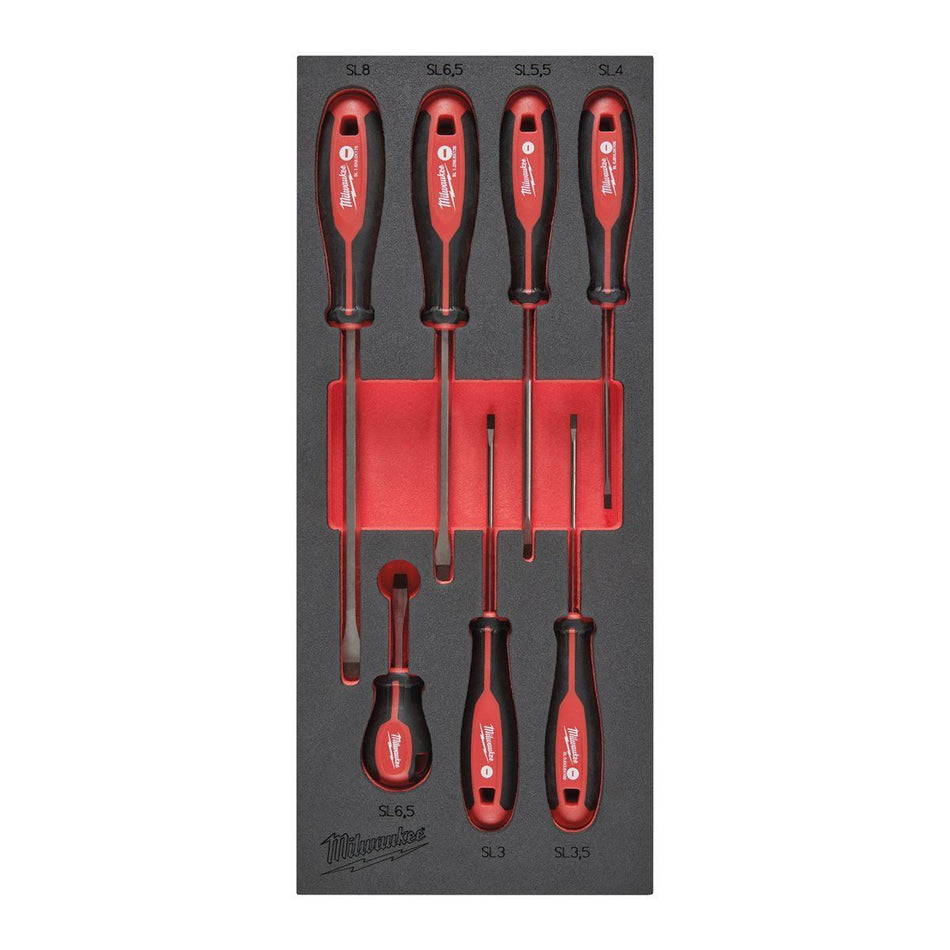 Milwaukee 7 Piece Slotted Tri-Lobe Screwdriver Set in Foam Insert 4932492395