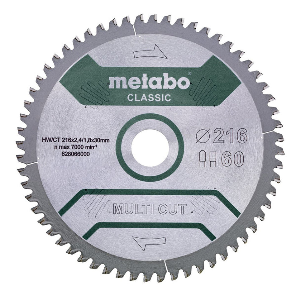 Metabo 216mm Multi Cut - Classic Saw Blade 628066000