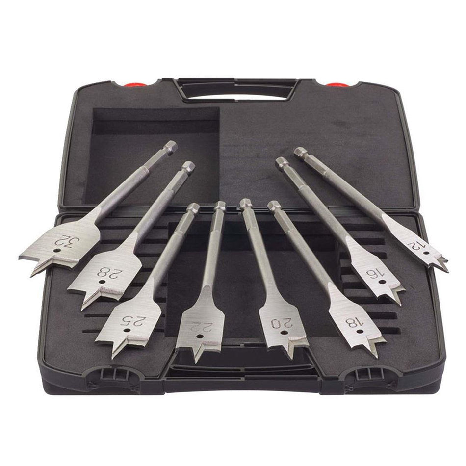 Milwaukee 8 Piece Flat Boring Wood Drill Bit Set 4932352504