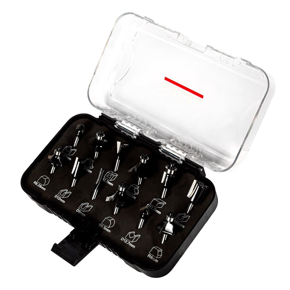 Excel 1/4in Shank TCT Router Cutter Bit 12 Piece Set