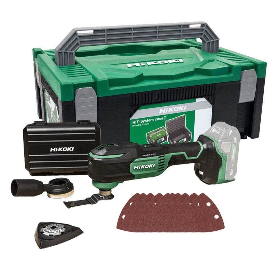 Hikoki CV18DAW2Z 18V Brushless Multi Tool Body Only with Accessories & Case