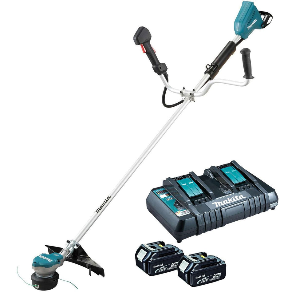 Makita DUR368APT2 36V LXT Brushless Brush Cutter With 2 x 5.0Ah Batteries & Charger